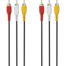Canarino BLK-F3Y083BF2M Av,3xrca,m/m Nikel Kablo, 2m, Siyah