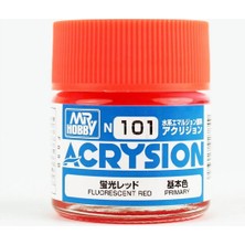 Mr. Hobby Mr.hobby N-101, 10 Ml. Fluorescent Red Acrysion Maket Boyası