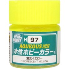 Mr. Hobby Mr.hobby H-097, 10 Ml. Fluorescent Yellow Aqueous Serisi Maket Boyası
