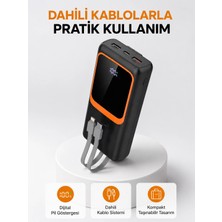 Zenviaa Powerbank 20000 Mah Dijital Ekranlı ve Çok Kablolu Hızlı Şarj Cihazı ZNV20245