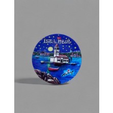 Mundy Istanbul Polyester Kabartmalı Magnet Çap:7 cm Dekoratif Hediyelik Buzdolabı Süsü (KOD:1741)