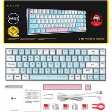E-Yooso Z-686 Mini Mekanik Klavye Huano Brown Switch Gamer Klavyesi 68 Tuş