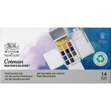 Winsor & Newton : Cotman : Field Box : Kır Tipi Sulu Boya Seti : 12 Renk x Yarım Tablet