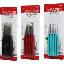 Hace Bazaar 6 Parça  Meyve Bıçak Renkli Plastik Saplı (4887)