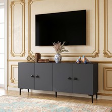 Yumedi Design KA1818A - Sherifa Konsol, Tv Sehpası, Çok Amaçlı Dolap ve Kahve Köşesi 180CM Antrasit