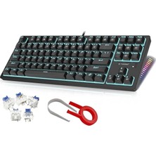 E-Yooso K620 Mekanik Klavye Blue Switch Siyah ve Beyaz Klavye Seçeneği Outemu Gamer