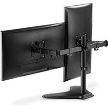 Canarino Monitör Tutucu - Ayak - 2 Monitör - 32 Inçe Kadar - 2x 8 Kg'a Kadar - Vesa 75X75, 100X100 - Siyah