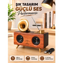İlkyaz Fashion Retro Gramofon Tasarımlı Bluetooth Hoparlör – 3D Stereo Ses, 1800 Mah Batarya ILKYZ-KRGRS34
