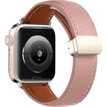 Royaleks Apple Watch 42MM KR414 Daks Deri Kordon (Saat Değildir) - Pembe