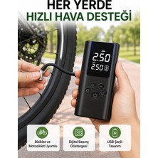 MiraLive LED Işıklı Dijital Hava Pompası Araba Bisiklet Uyumlu