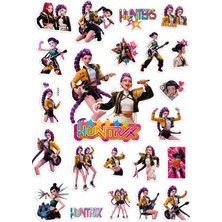 Herşey Nota 22 Adet Kpop Demon Hunters Huntrix 3 Boyutlu Sticker Seti Hediye