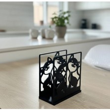 Filkorium3D Sevimli Kedi Çifti Peçetelik - Masa Üstü Peçetelik - Peçete Tutucu