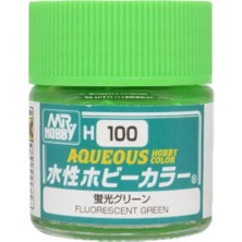 Mr. Hobby Mr.hobby H-100, 10 Ml. Fluorescent Green Aqueous Serisi Maket Boyası