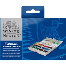 Winsor & Newton : Cotman : Painting Box : Sulu Boya Seti : 12 Renk x Tam Tablet