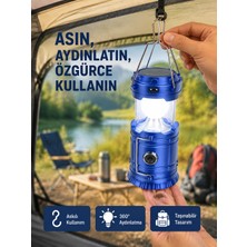 MidasTech Güneş Enerjili Katlanabilir Kızaklı Kamp Feneri – USB Şarjlı, Çok Yönlü ve Dayanıklı Ta