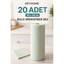 Deyhome 20 Adet Rulo Mikrofiber Bez 30 x 30 cm  Çok Amaçlı Temizlik Bezi