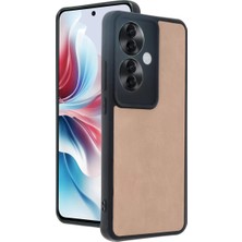 Eseno Select Oppo Reno 11F ile Uyumlu Aras Deri Dokulu Kamera Korumalı Telefon Kılıfı Pudra