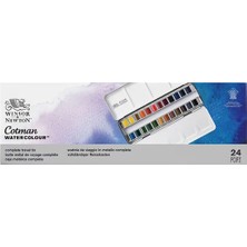 Winsor & Newton : Cotman : Sketch Box : Sulu Boya Seti : 24 Renk x Yarım Tablet (Metal Kutu)