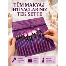 Nemere Yumuşak Fiber Kıllardan Oluşan 12'li Makyaj Fırçası Seti Göz Farı Allık ve Kontür Için N