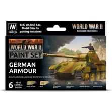 6X17 Ml. German Armour Model Color Serisi Maket Boyası Seti, Vallejo 70205
