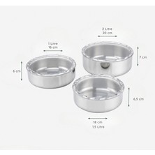 Lines Silver Paslanmaz Çelik Saklama Kabı 6 Parça 3'lü Set – Vakum Etkili Kapaklı, Sızdırmaz, Çok Amaçlı Gıda Saklama Kabı