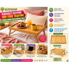 Bambu Katlanır Ayaklı Servis Tepsisi 40×30×20 cm  Kahvaltı Laptop Piknik, Yatak Tepsisi