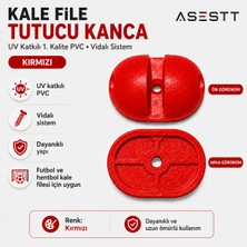 ASESTT Pvc Kale File Tutucu Kanca 100 Adet Kırmızı Uv Katkılı Vidalı Futbol ve Hentbol File Klipsi