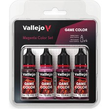 Vallejo 72388, 4X18 Ml. Magenta Color Game Color Maket Boyası Seti