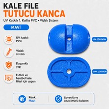 ASESTT Pvc Kale File Tutucu Kanca 100 Adet Mavi Uv Katkılı Vidalı Futbol ve Hentbol File Klipsi