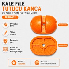 ASESTT Pvc Kale File Tutucu Kanca 100 Adet Turuncu Uv Katkılı Vidalı Futbol ve Hentbol File Klipsi