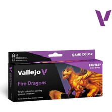 Vallejo 72196, 8X18 Ml. Fire Dragons Game Color Boya Seti