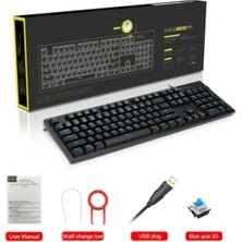 E-Yooso K610 Mekanik Klavye Yanlar Rainbow Arka Işık Mavi Outemu Blue Switch Klavye