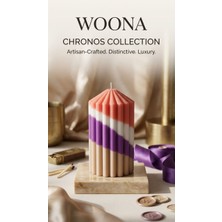 Woona Dekoratif Silindir Doğal Soya Mumu & Lavanta Kokulu Renkli Mum El Yapımı Doğal Soya Wax Premium Kokulu Mum