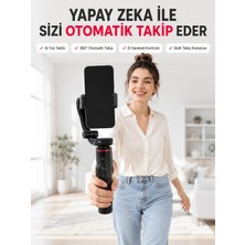Epilons Aı Yüz Takip Özellikli Gimbal Selfie Stick 360° Dönebilen Telefon Tutucu Uzayabilir Bluetooth Kumandalı