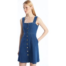 Lc Waikiki Yeni Sezon Kalp Yaka Mini Jean Elbise