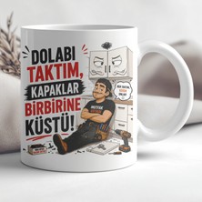 Ajans 313 AJANS313 Dolabı Taktım Kapaklar Birbirine Küstü Mutfak Dolabı Ustası Baskılı Seramik Kupa