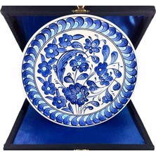 Çini Evi Iznik Çini Tabak  Mavi Lotus Desenli 18 cm