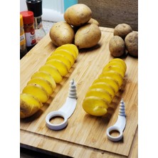 Tredo Pratik Spiral Patates Dilimleyici - Çubukta Patates Cips Yapma Aparatı 2'li Set