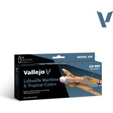 Vallejo 71164, 8X18 Ml. Luftwaffe Maritime & Tropical Colors Model Air Boya Seti
