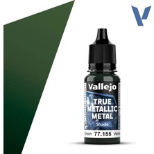 Vallejo 77155, 18 Ml. Amber Green Shade True Metallic Metal Maket Boyası