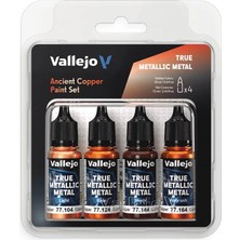 Vallejo 77253, 4X18 Ml. Ancient Copper True Metallic Metal Maket Boyası Seti