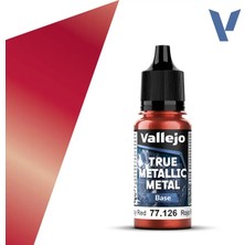 Vallejo 77126, 18 Ml. Ruby Red Base True Metallic Metal Maket Boyası