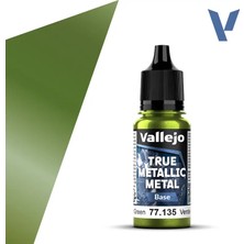 Vallejo 77135, 18 Ml. Amber Green Base True Metallic Metal Maket Boyası
