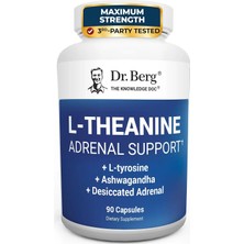 Dr. Berg L-Theanine With & L-Tyrosine, Zinc & Manganese Adrenal Support Advanced 9-In-1 Adaptogen & Mineral 90 Caps