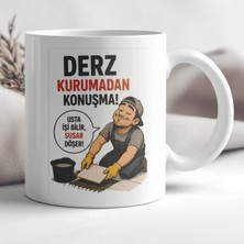 Ajans 313 AJANS313 Derz Kurumadan Konuşma Fayans Ustası Baskılı Seramik Kupa