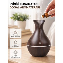 Epilons Aromaterapi Difüzör Ahşap Desenli ve Ultrasonik Nemlendirici LED Işıklı