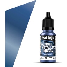 Vallejo 77170, 18 Ml. Ultramarine Blue Airbrush True Metallic Metal Maket Boyası