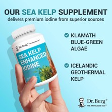 Dr. Berg Sea Kelp Enhanced Iodine - Seaweed Blend Includes Klamath Blue-Green Algae & Sea Kelp - 90 Caps