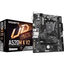 Gigabyte A520m-k V2 Ddr4 5100mhz 1xvga 1xhdmı 1xm.2 Usb 3.2 Matx Am4 (amd Am4 5000/4000 /3000 Serisi