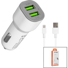 Hace Bazaar Iphone - Kablolu  Oto - Araç Çakmaklık Şarj Başlık Set  3.1A - 155W - 1mt Kablo  HY-X44 (4887)